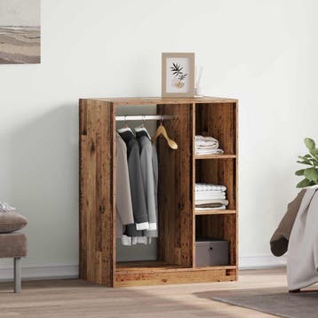 vidaXL Kledingkast Oud hout 77 x 48 x 102 cm Bewerkt hout, Kleding | Dames, Kledingrekken, Verzenden, Nieuw