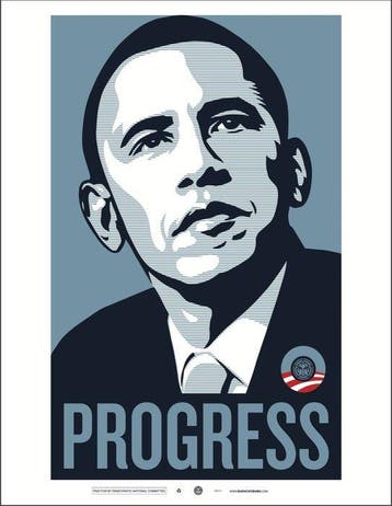 Shepard Fairey (OBEY) - Obey Obama Progress Campaign Poster