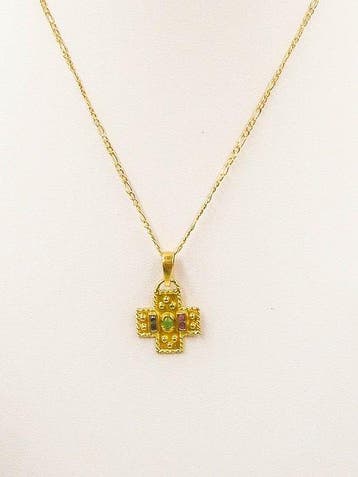 Ketting met hanger - 18 karaat Geel goud - Gemengde