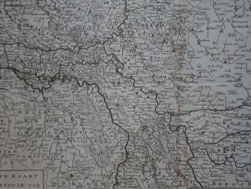 Gravure Nieuwe kaart plattegrond van Gelderland Tirion 1740, Gelezen, Verzenden, Voor 1800, Landkaart