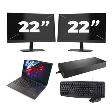 Lenovo ThinkPad E14 Gen 2 -   i3-11e 8GB  - 256GB  + 2x 22 i, Qwerty, Verzenden, 8 GB, Refurbished
