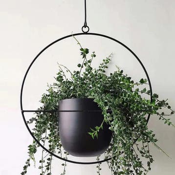 [en.casa] Plantenhanger Opsterland set van 2 zwart, Tuin en Terras, Bloempotten, Verzenden, Nieuw