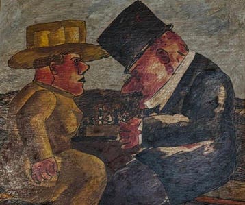 Franz Borghese (1941-2005) - Partita a scacchi all’aperto