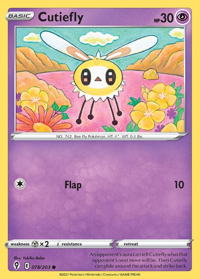 Cutiefly 078/203 (Evolving Skies), Hobby en Vrije tijd, Verzamelkaartspellen | Pokémon, Losse kaart, Nieuw, Foil, Ophalen of Verzenden