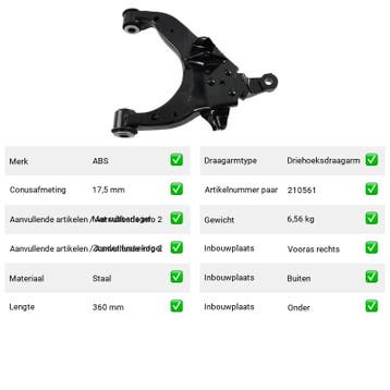 Draagarm Toyota 4 Runner 2.7 4WD (N18) Van 1995-11 tot 2002-, Verzenden, Nieuw, Toyota