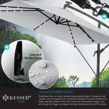 Zweefparasol - Tuinparasol - Parasol 250 cm - Met voet - Met, Verzenden, Zo goed als nieuw