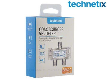 Coaxverdeler 2-weg F-female, geschikt voor interactieve TV, Ophalen of Verzenden, Nieuw