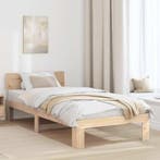 vidaXL Bedframe met hoofdeinde Naturel 80 x 200 cm Massief, Huis en Inrichting, Slaapkamer | Bedden, Verzenden, Nieuw, Bruin, Hout