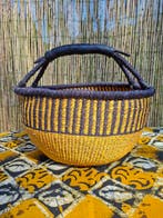 Fairtrade Bolgamand geel groot, Huis en Inrichting, Woonaccessoires | Schalen en Manden, Mand, Rond, Nieuw, Ophalen of Verzenden