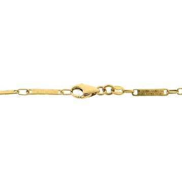 Gouden schakelketting met staafjes, Ophalen of Verzenden, Gebruikt, Goud, Goud