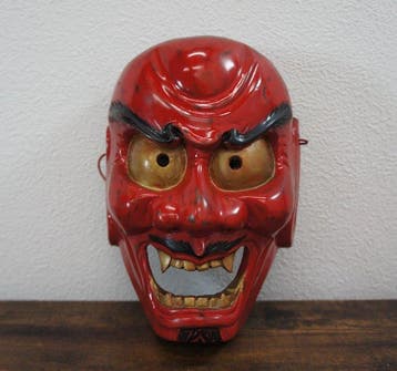 Noh masker - Hout, vernis - Hannya masker