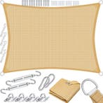 Schaduwdoek - Zonnezeil - Rechthoekig - 5x7 m - Zand - KESSE, Verzenden, Zo goed als nieuw