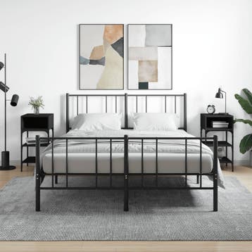 vidaXL Nachtkastjes 2 st 35x34,5x70 cm bewerkt hout zwart, Huis en Inrichting, Slaapkamer | Nachtkastjes, Minder dan 45 cm, Verzenden