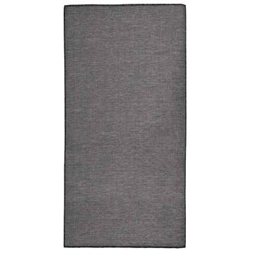 vidaXL Buitenkleed platgeweven 100x200 cm grijs, Verzenden, Nieuw, Grijs