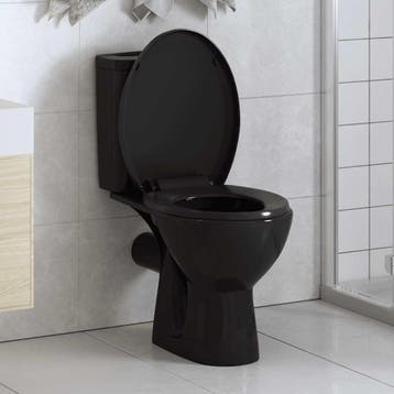vidaXL Toiletbril soft-close met quick-release ontwerp zwart, Verzenden, Nieuw