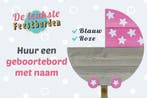 Geboortebord kinderwagen roze - geboorteborden huren meisje, Ophalen, Zo goed als nieuw, Geboortebord