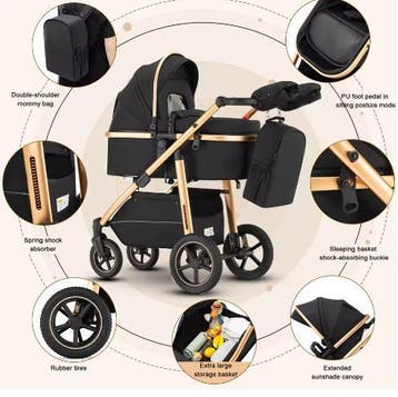 3-in-1 Kinderwagen – Opvouwbaar, Veilig en Multifunctioneel, Verzenden, Nieuw