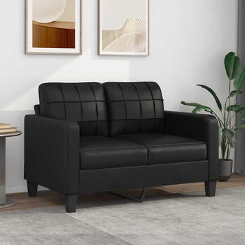 vidaXL Tweezitsbank 120 cm kunstleer zwart, Verzenden, Leer, Minder dan 150 cm, Nieuw