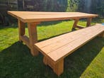Robuuste geoliede Douglas tuintafel/-bank. Maatwerk mogelijk, Nieuw, Rechthoekig, Hout