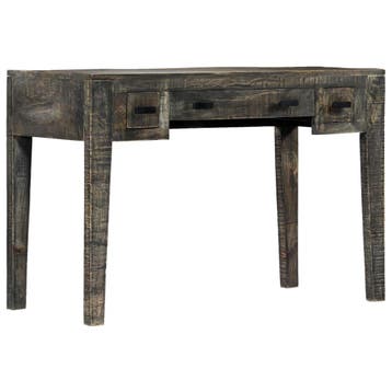 vidaXL Bureau 110x50x75 cm massief mangohout zwart, Verzenden, Nieuw
