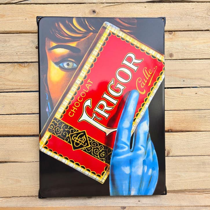 Emaille bord Frigor chocolat, Verzamelen, Merken en Reclamevoorwerpen, Verzenden