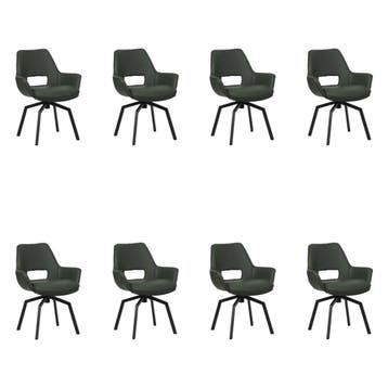Set van 8 Leren draaibare eetkamerstoelen Zippy - Toledo, Huis en Inrichting, Stoelen, Ophalen of Verzenden, Nieuw, Leer