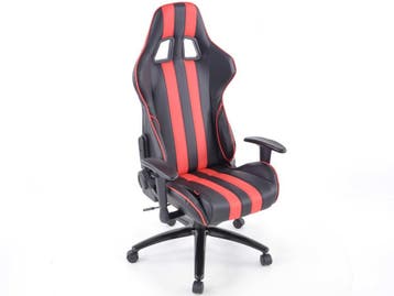 Bureau stoel kunstleer Zwart/Rood, Ophalen of Verzenden, Nieuw