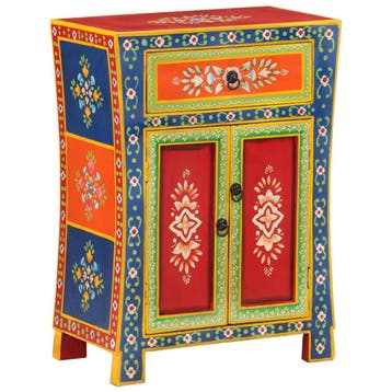 vidaXL Dressoir handgeschilderd 54x30x74 cm massief, Verzenden, Nieuw, Overige houtsoorten, Minder dan 50 cm
