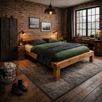 TPT Möbel Woodmont Massief Houten Balkenbed - 200 x 220, Nieuw