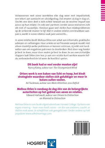 ADHD relaties 9789079729463 Melissa Orlov, Boeken, Verzenden, Zo goed als nieuw, Melissa Orlov