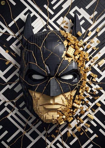 Kleury.art - [XL MATTE PAPER] The Fractured Dark Knight by, Nieuw