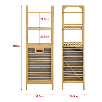 [en.casa] Wasmand Tidaholm bamboe met 2 planken 118x39,5x30,, Verzenden, Nieuw