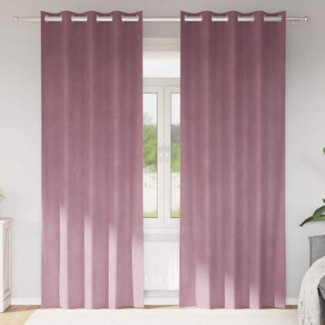 vidaXL Verduisterende gordijnen 2 pcs Donkerroze 140 x 245, Verzenden, Nieuw, Roze