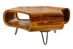 Retro salontafel ORGANIC LIVING 80cm Sheesham Palissander, Ophalen of Verzenden, Nieuw