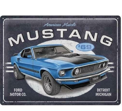 Ford Mustang '69 reclamebord, Verzamelen, Merken en Reclamevoorwerpen, Nieuw, Verzenden