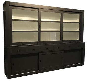 Buffetkast antraciet Hasselt XL 300cm, Ophalen of Verzenden, Nieuw