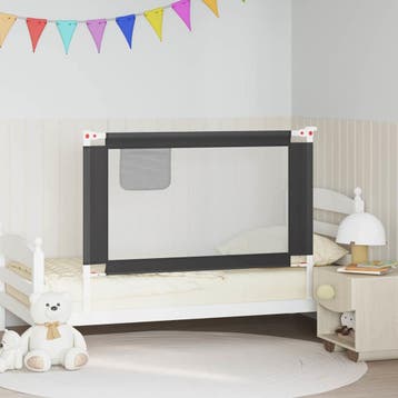 vidaXL Bedhekje peuter 120x25 cm stof donkergrijs, Verzenden, Nieuw