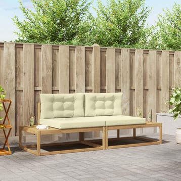 vidaXL Buiten bankenset Polyester Wit, Verzenden, Nieuw