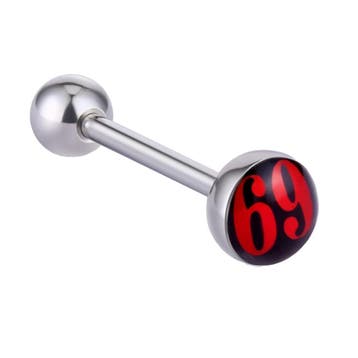 Fako Bijoux - Tongpiercing - Logo - 69 - Rood, Verzenden, Nieuw