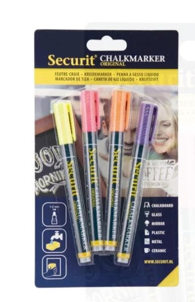 Liquid chalkmarker tropical met 1-2mm | 4 stuks | 8,5(h)..., Zakelijke goederen, Horeca | Keukenapparatuur, Verzenden