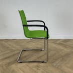 Casala Onyx II vergaderstoel/sledestoel, wit - groen, Ophalen of Verzenden, Gebruikt, Metaal, Eén