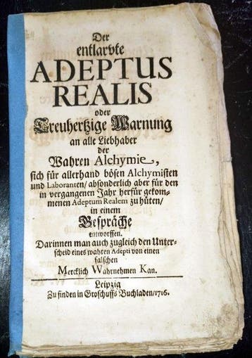 (Klettenberg, Johann Hektor): - Der entlarvte Adeptus Realis
