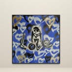 FreeSpeech (XX) - BLUE APE LOVE - XL - Banksy Street Art, Antiek en Kunst