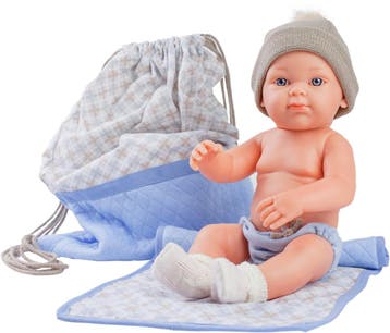 Babypop jongen 32cm met tas en kleding - Paola Reina Mini..., Ophalen of Verzenden, Nieuw