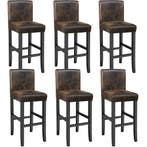 Barkruk van kunstleer - oud bruin, Set van 6, Huis en Inrichting, Barkrukken, Verzenden, Nieuw