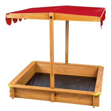 Zandbak Emilia met verstelbaar dak 120x120x120cm - rood, Verzenden, Nieuw
