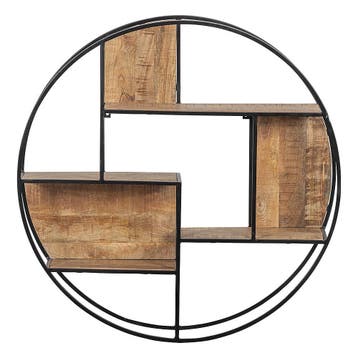 Wandrek Mangohout Bowi Rond 100 cm, Huis en Inrichting, Kasten | Wandmeubels, Verzenden, Nieuw, Overige houtsoorten