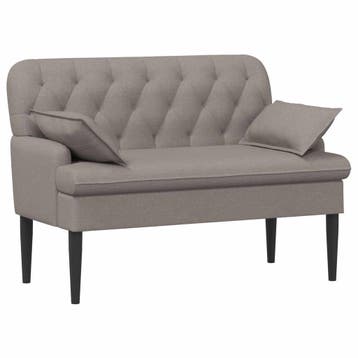 vidaXL Loungebank met knopencomfort Taupe 111 x 68 x 80 cm, Huis en Inrichting, Banken | Bankstellen, Verzenden, Nieuw, Stof, Minder dan 150 cm