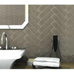 Wandtegel Donkergrijs 7,5x30cm (Muurtegels), Nieuw, 20 tot 40 cm, 10 m² of meer, Wandtegels