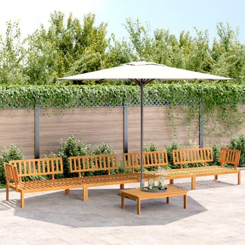 vidaXL 5-delige Loungeset pallet massief acaciahout, Verzenden, Nieuw, Hardhout, Loungeset